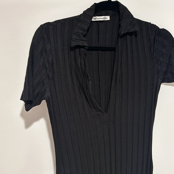 Reformation Black Lumi Dress - Picture 2 of 3